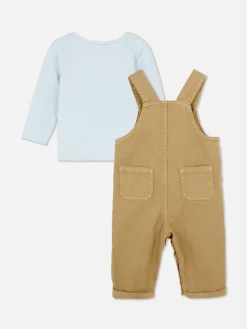 Sets Und Outfits|Primark Set Aus Langarmshirt Und Latzhose Steinfarben