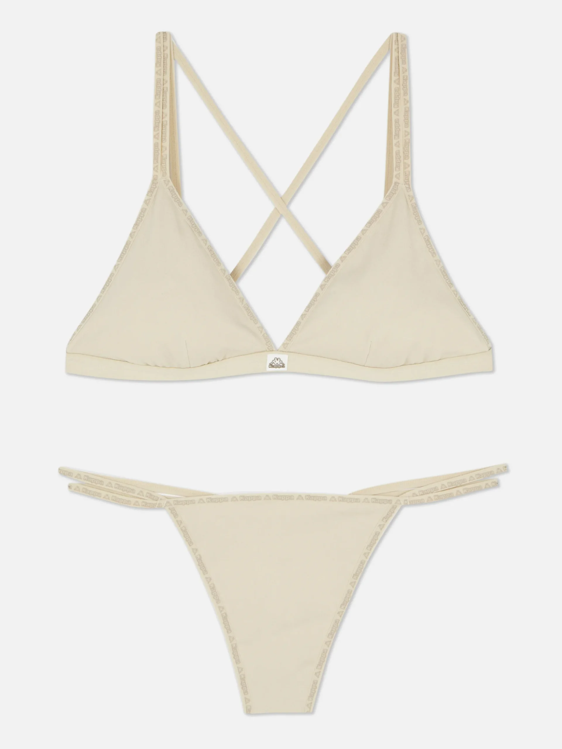 Dessous-Sets|Primark Set Aus Nahtlosem Bralette-BH Und Tanga Cremefarben