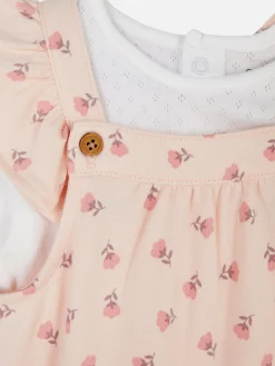 Sets Und Outfits|Sets Und Outfits|Primark Set Aus Pointelle-Body Und Latzhose Mit Blumenmuster Hellrosa