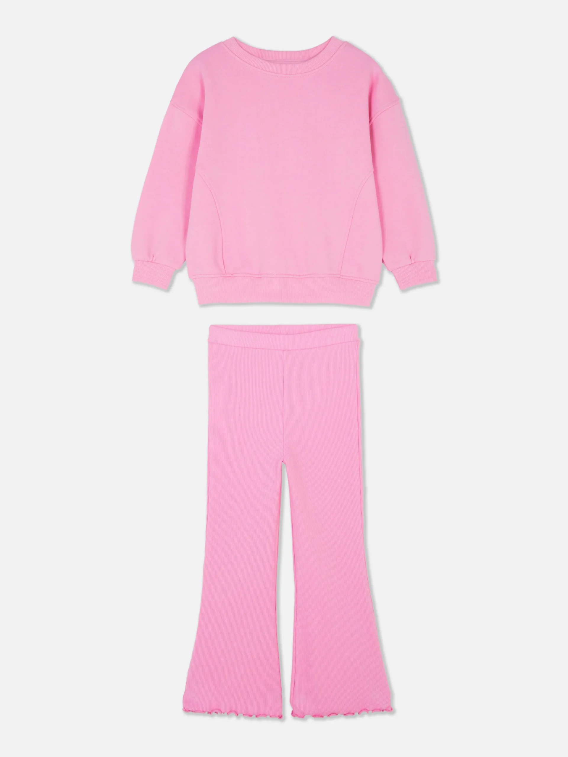 Sets Und Outfits|Primark Set Aus Sweatshirt Und Ausgestellter Leggings Rosa