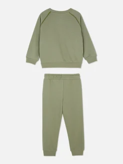 Sets Und Outfits|Primark Set Aus Sweatshirt Und Jogginghose Im Dinosaurier-Design Khakifarben