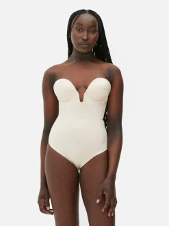 Shapewear|Primark Shapewear-Body Mit Körbchen Und Tiefem Ausschnitt Austerfarben