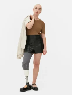 Shorts|Primark Shorts Aus Kunstleder Schwarz