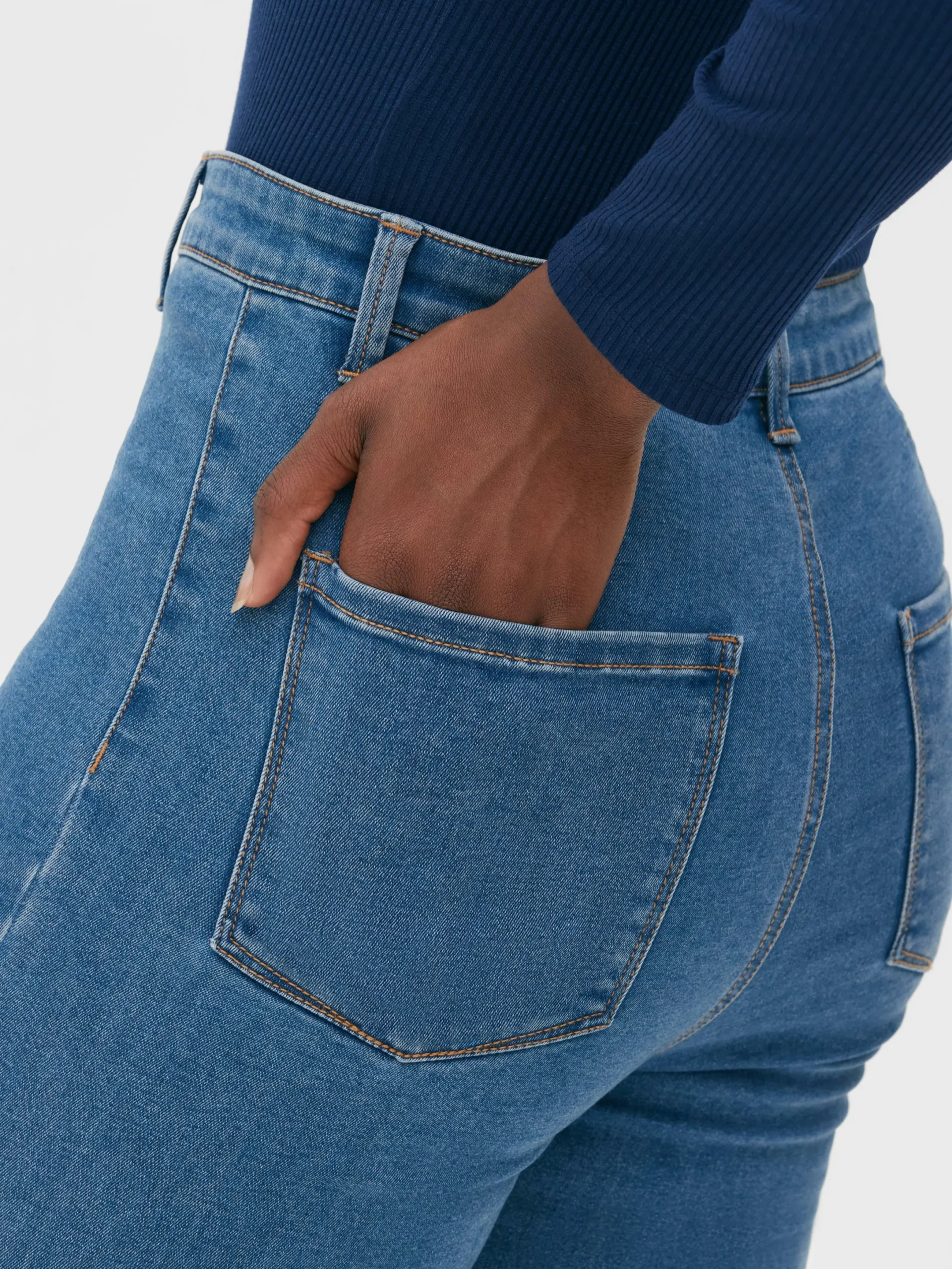 Denim|Jeans|Primark Skinny-Jeans Mit Mittelhohem Bund Mittelblau