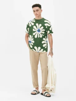 Hosen|Primark Slim Fit Stretch-Chinos Steinfarben