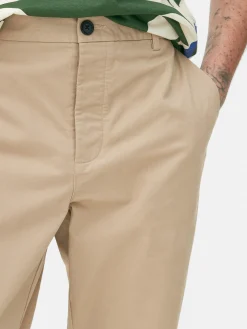 Hosen|Primark Slim Fit Stretch-Chinos Steinfarben