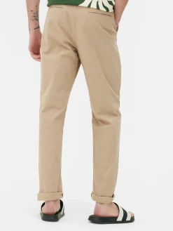 Hosen|Primark Slim Fit Stretch-Chinos Steinfarben