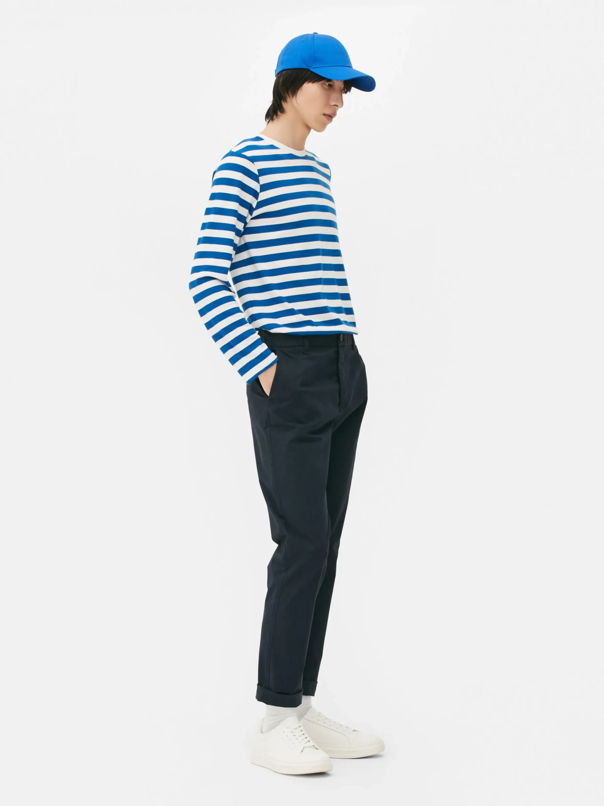 Hosen|Primark Slim Fit Stretch-Chinos Marineblau