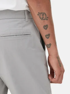 Hosen|Primark Slim-Fit-Chinohose Mit Stretchanteil Hellgrau