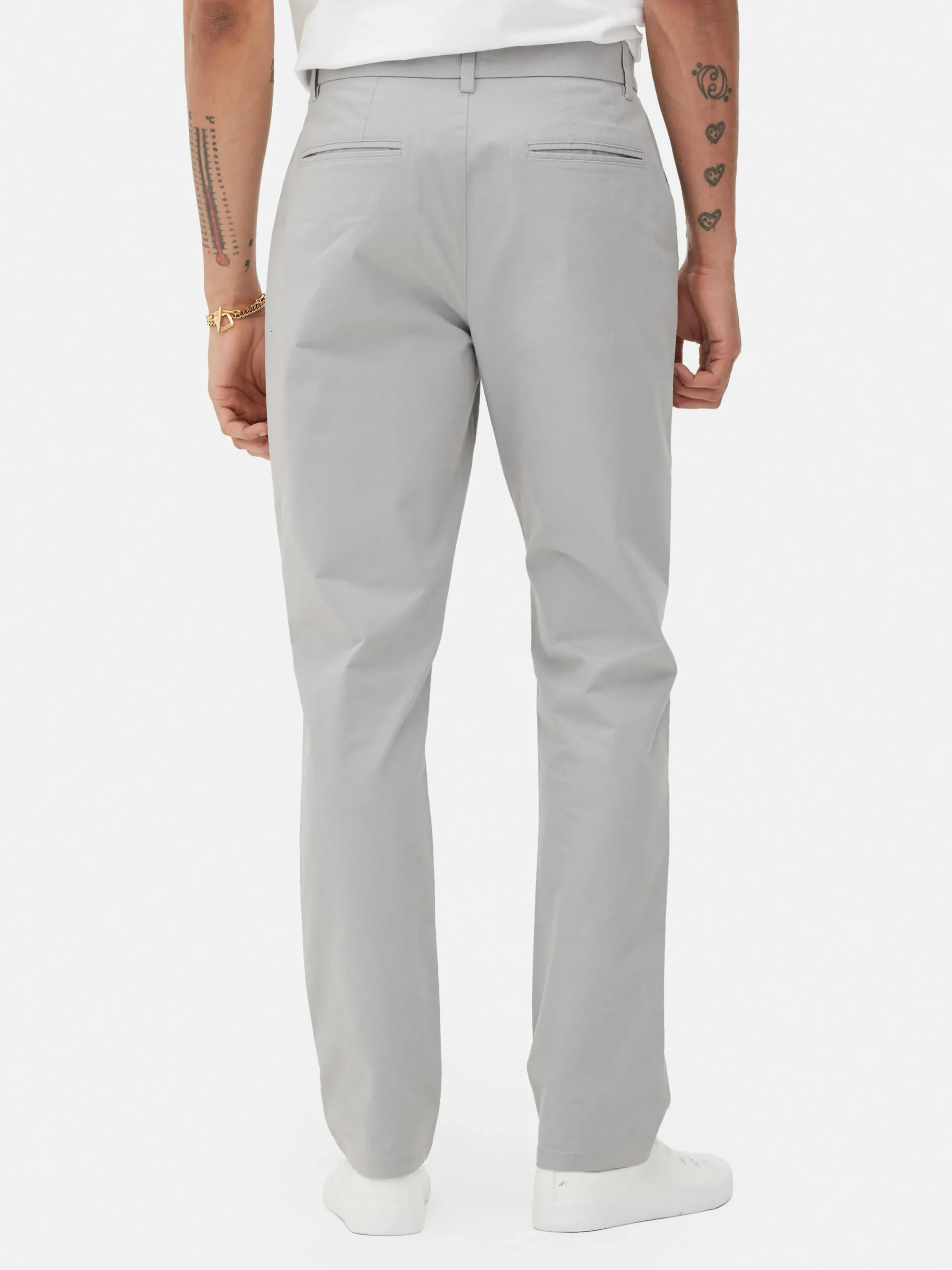 Hosen|Primark Slim-Fit-Chinohose Mit Stretchanteil Hellgrau