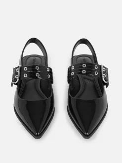 Flache Schuhe|Primark Slingback-Ballerinas Mit Schnalle Schwarz