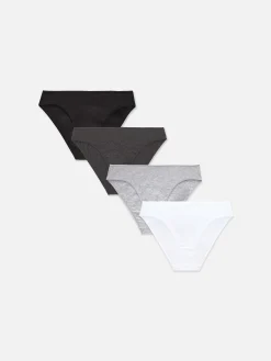 Slips|Primark Slips Für Jeden Tag, 4er-Pack Schwarz/Weiß