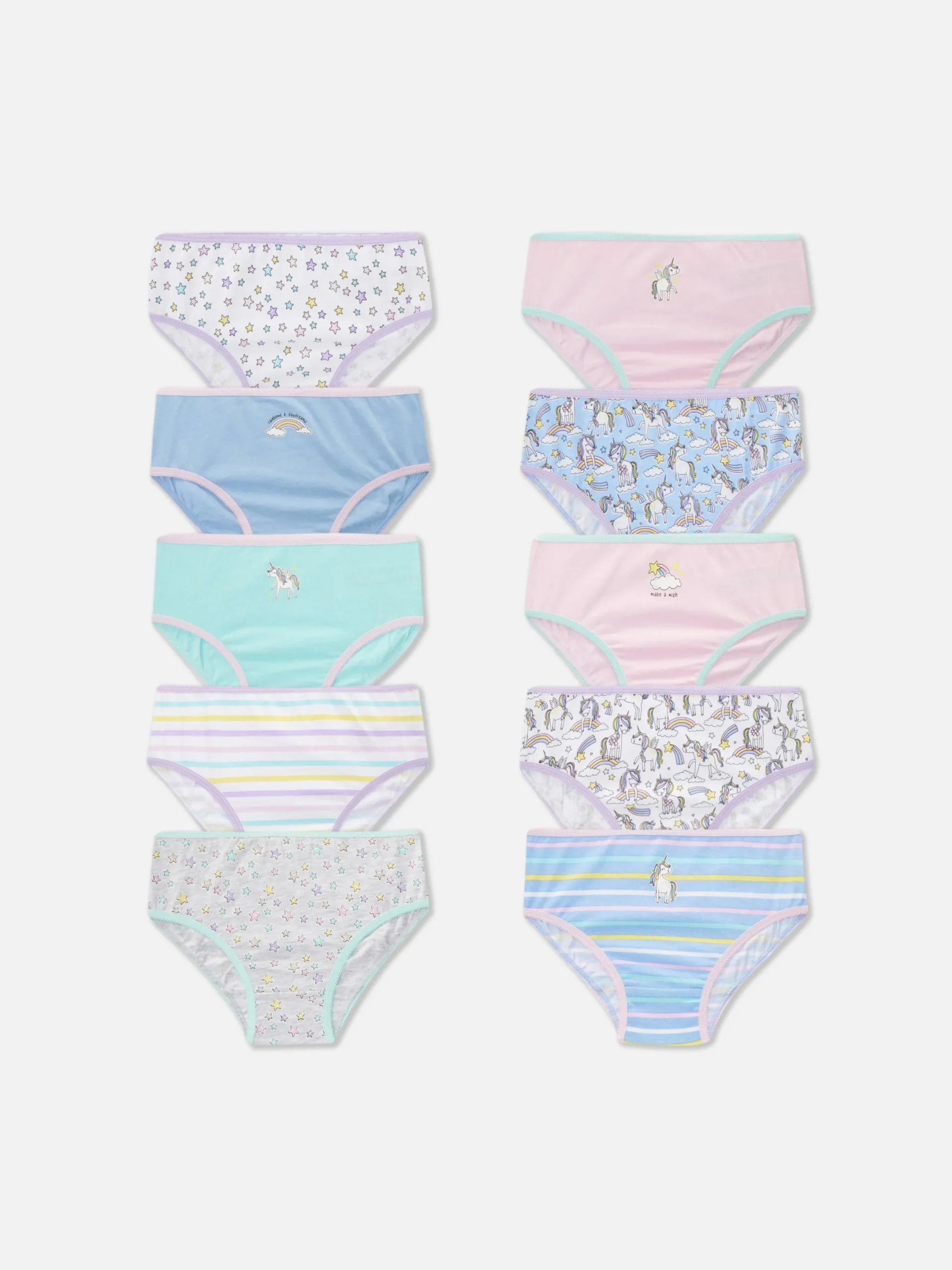 Unterwäsche|Primark Slips Mit Einhorn-Grafik, 10er-Pack Multi