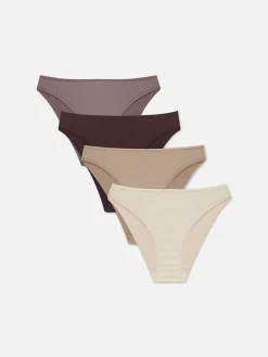 Slips|Primark Slips Mit Hohem Beinausschnitt, 4er-Pack Naturfarben