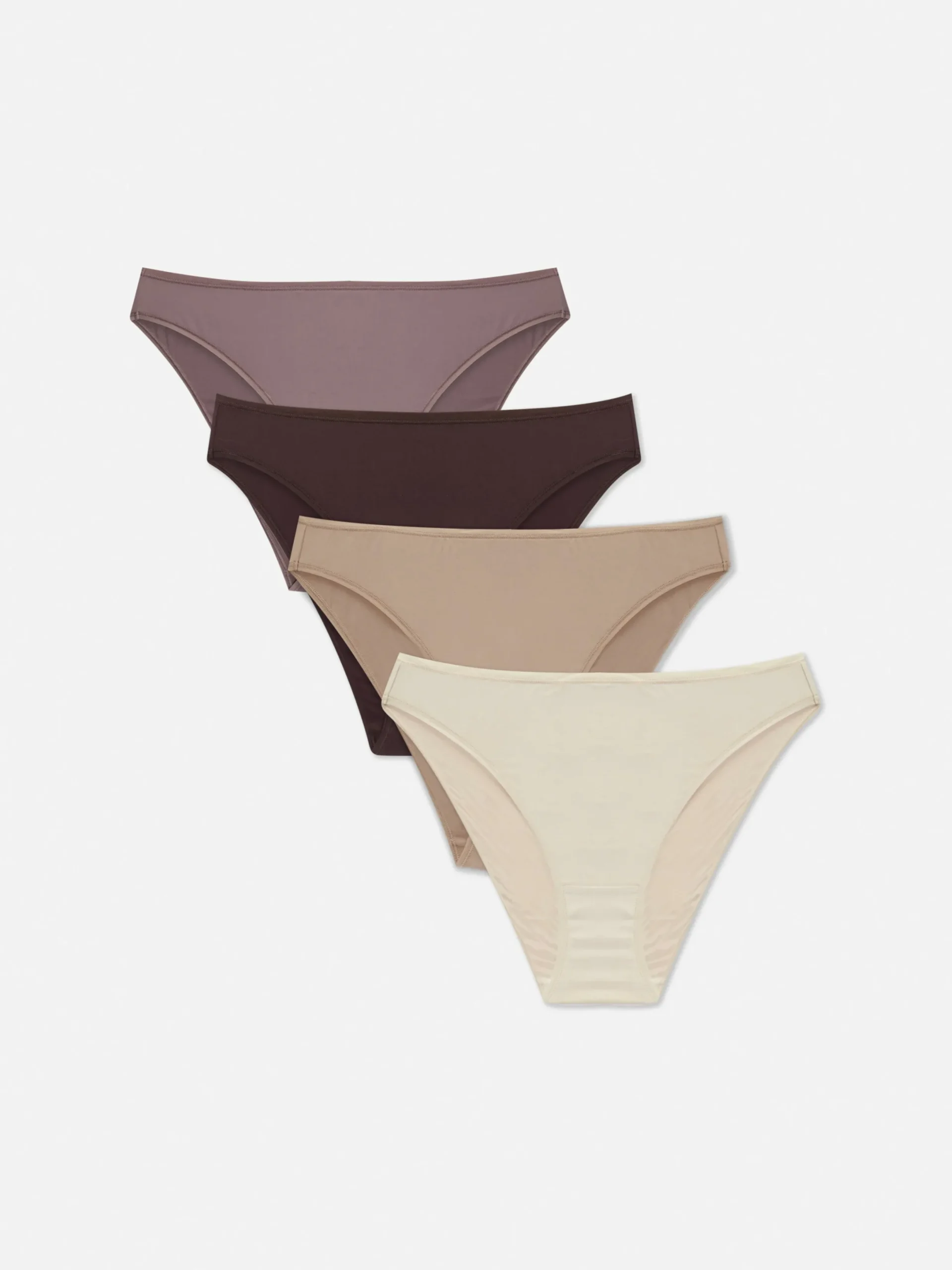 Slips|Primark Slips Mit Hohem Beinausschnitt, 4er-Pack Naturfarben
