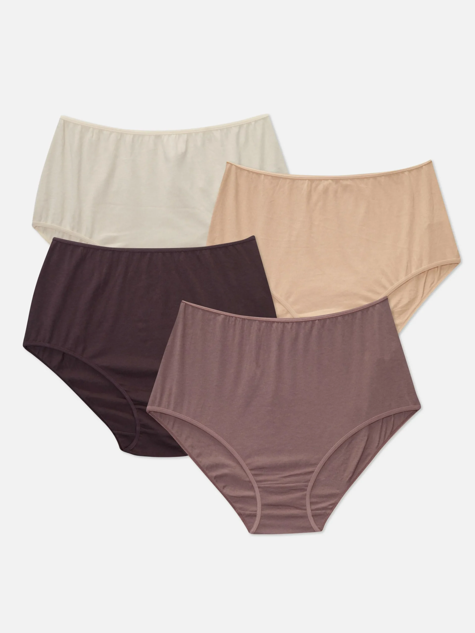 Slips|Primark Slips Mit Hohem Bund, 4er-Pack Naturfarben