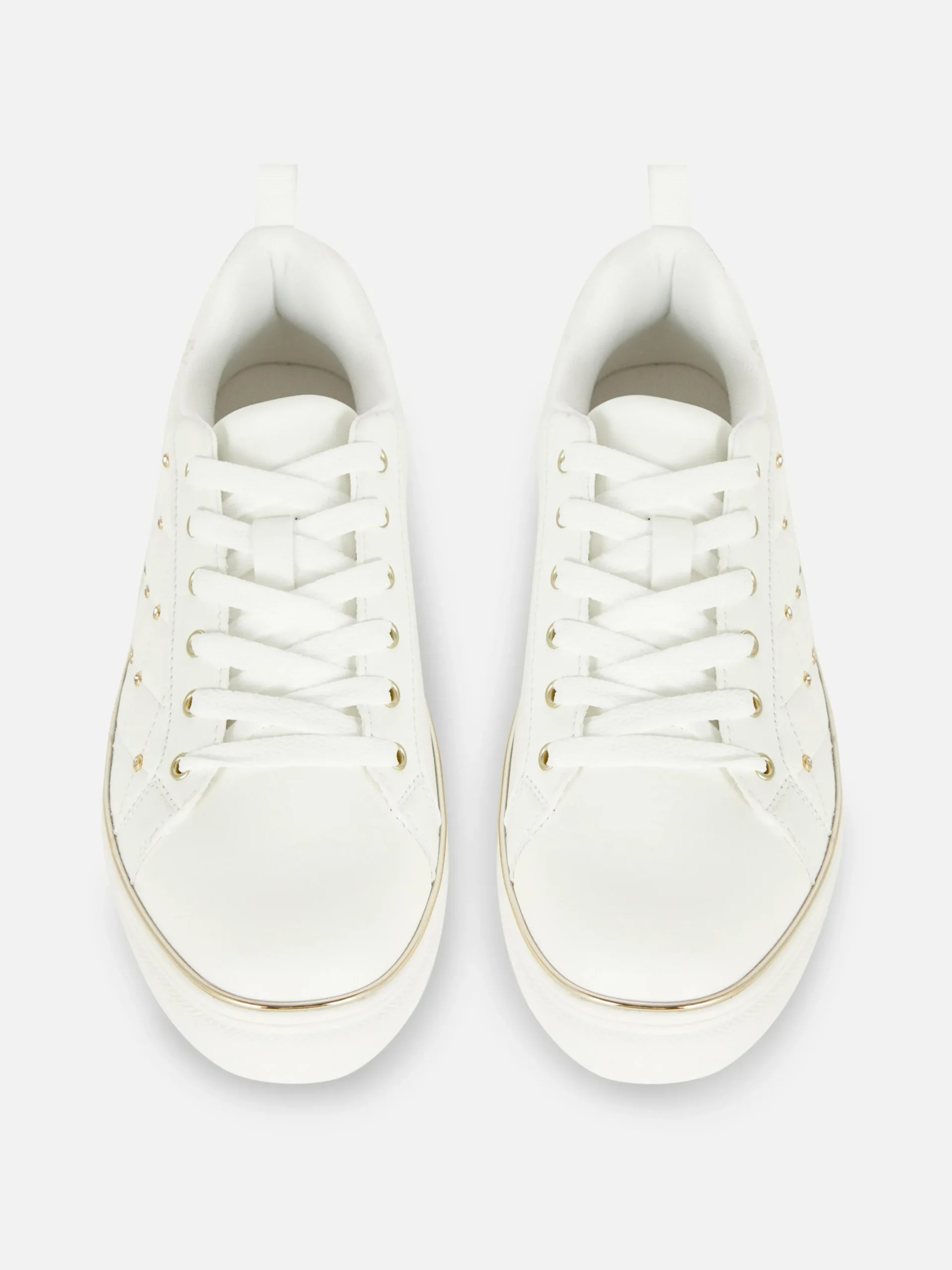 Sneakers|Primark Sneaker Mit Strassnieten Und Dicker Sohle Weiß