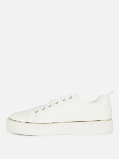 Sneakers|Primark Sneaker Mit Strassnieten Und Dicker Sohle Weiß