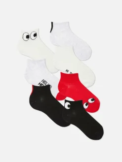 Socken|Primark Sneakersocken Mit Augenmotiv, 7er-Pack Rot