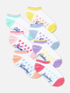 Socken Und Strumpfhosen|Primark Sneakersocken Mit Wochentagen, 7er-Pack Weiß
