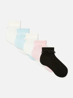 Socken Und Strumpfhosen|Primark Socken Mit Rüschenbesatz, 5er-Pack Multi