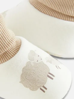 Hausschuhe|Primark Socken-Hausschuhe In Schafoptik Elfenbeinfarben