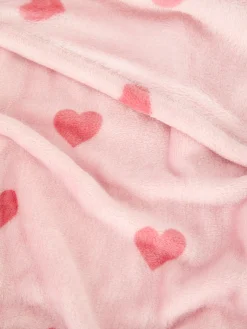 Decken Und Überwurfe|Primark Soft-Touch-Überwurf Mit Herzmuster Rosa