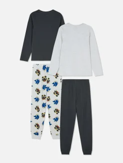 Schlafanzüge Und Nachtwäsche|Primark „Sonic The Hedgehog & Shadow“ Schlafanzug, 2er-Pack Schwarz