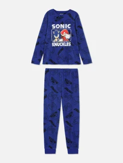 Schlafanzüge Und Nachtwäsche|Primark „Sonic The Hedgehog“ Schlafanzug Mit T-Shirt Und Hose Blau