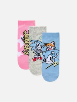 Socken|Primark „Sonic The Hedgehog“ Sneakersocken, 3er-Pack Blau