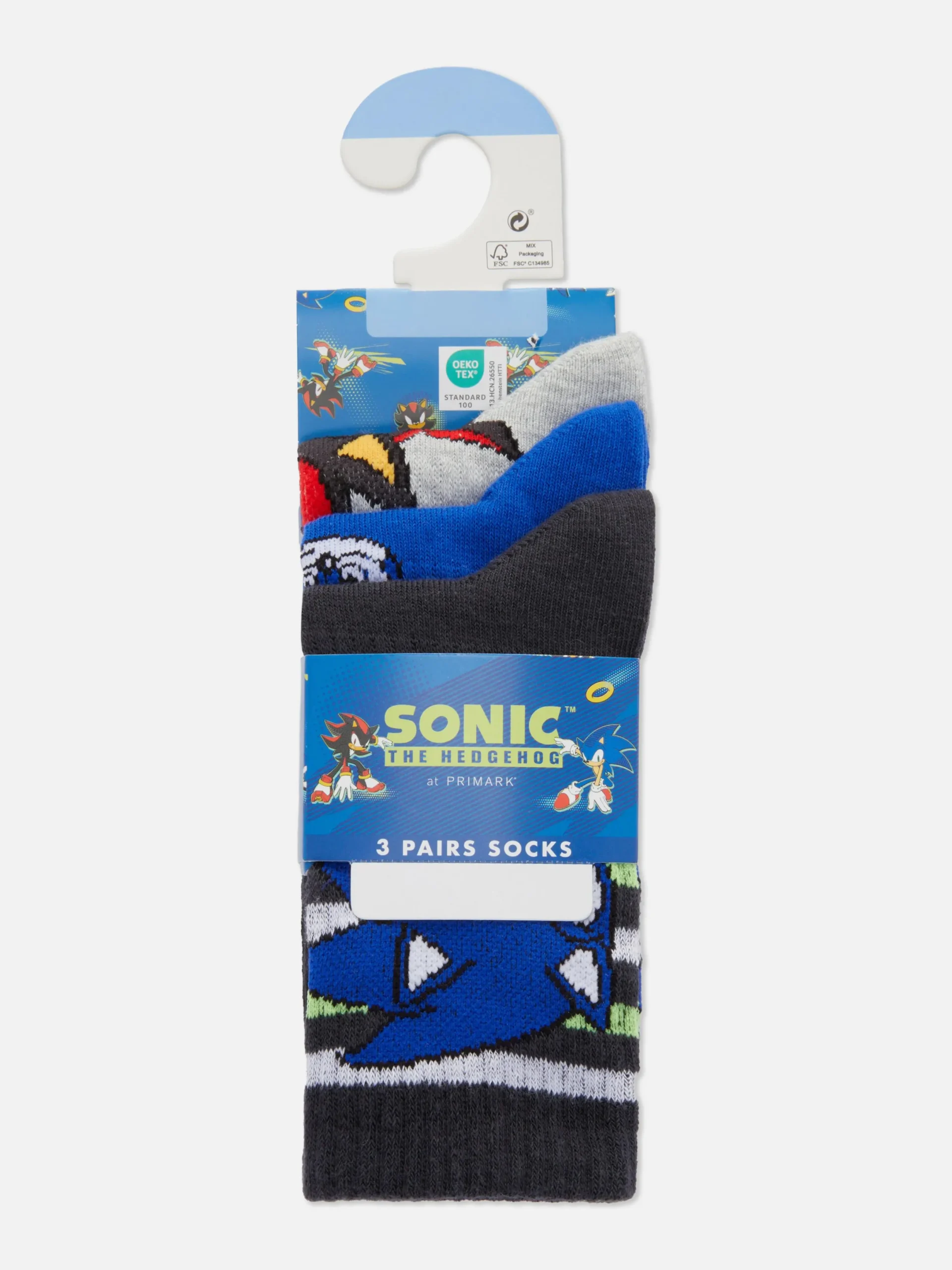 Socken|Primark „Sonic The Hedgehog“ Socken, 3er-Pack Blau