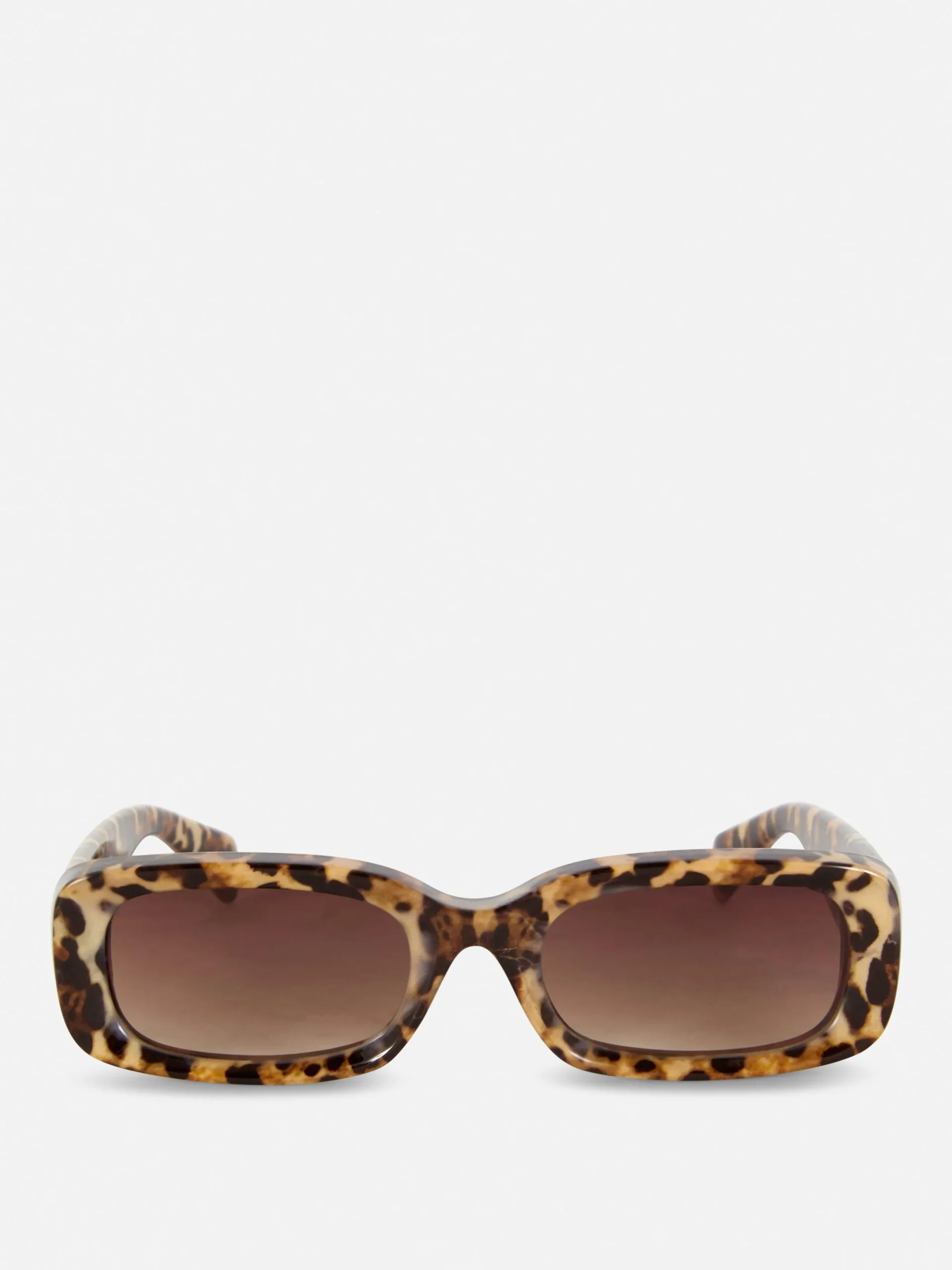 Sonnenbrillen|Primark Sonnenbrille Mit Rechteckigem Rahmen In Leopardenoptik Dunkelbraun