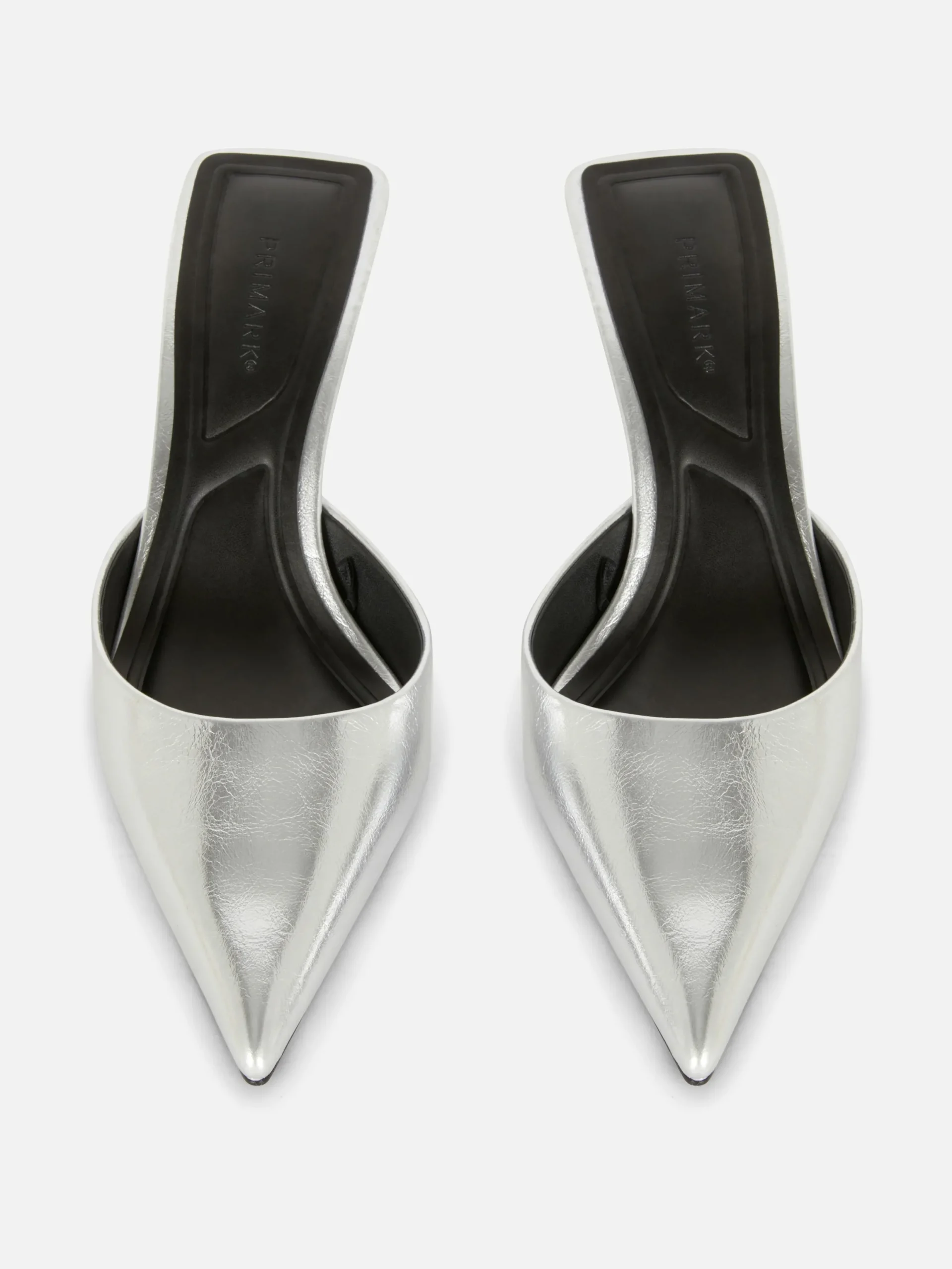 Gothic-Kleidung|Heels|Primark Spitze Mules Mit Absatz Silber