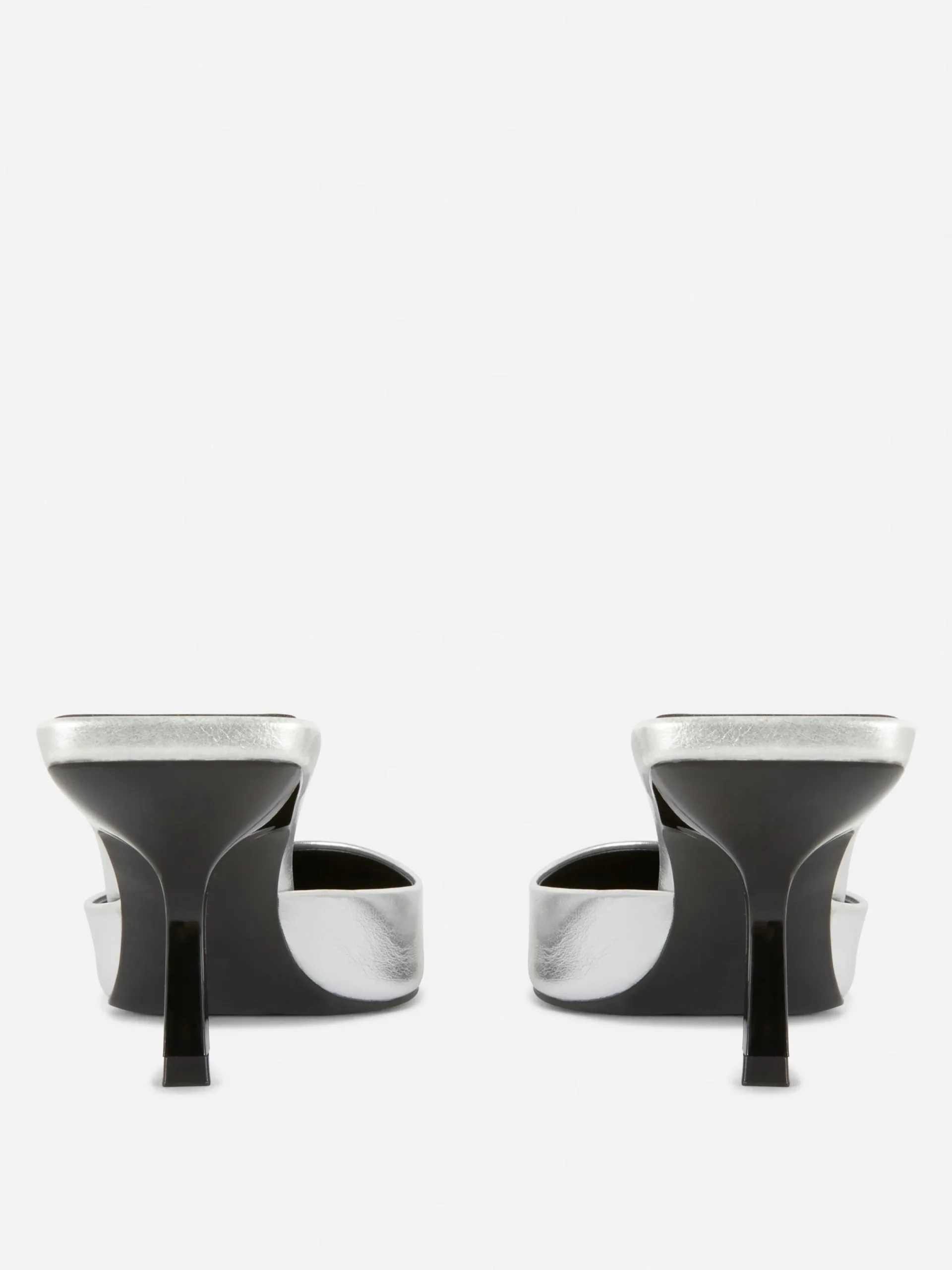 Gothic-Kleidung|Heels|Primark Spitze Mules Mit Absatz Silber