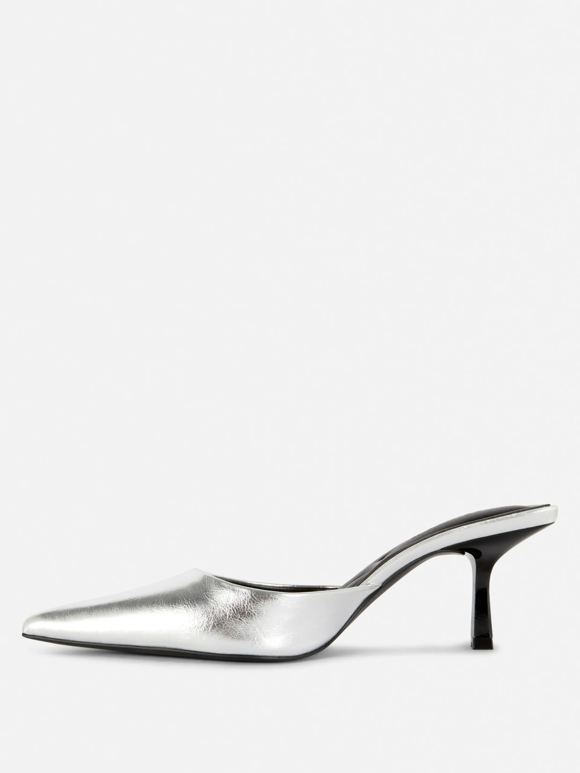 Gothic-Kleidung|Heels|Primark Spitze Mules Mit Absatz Silber