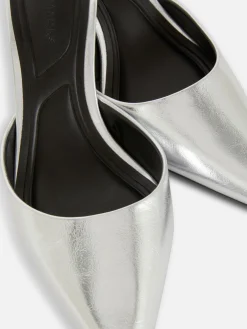 Gothic-Kleidung|Heels|Primark Spitze Mules Mit Absatz Silber