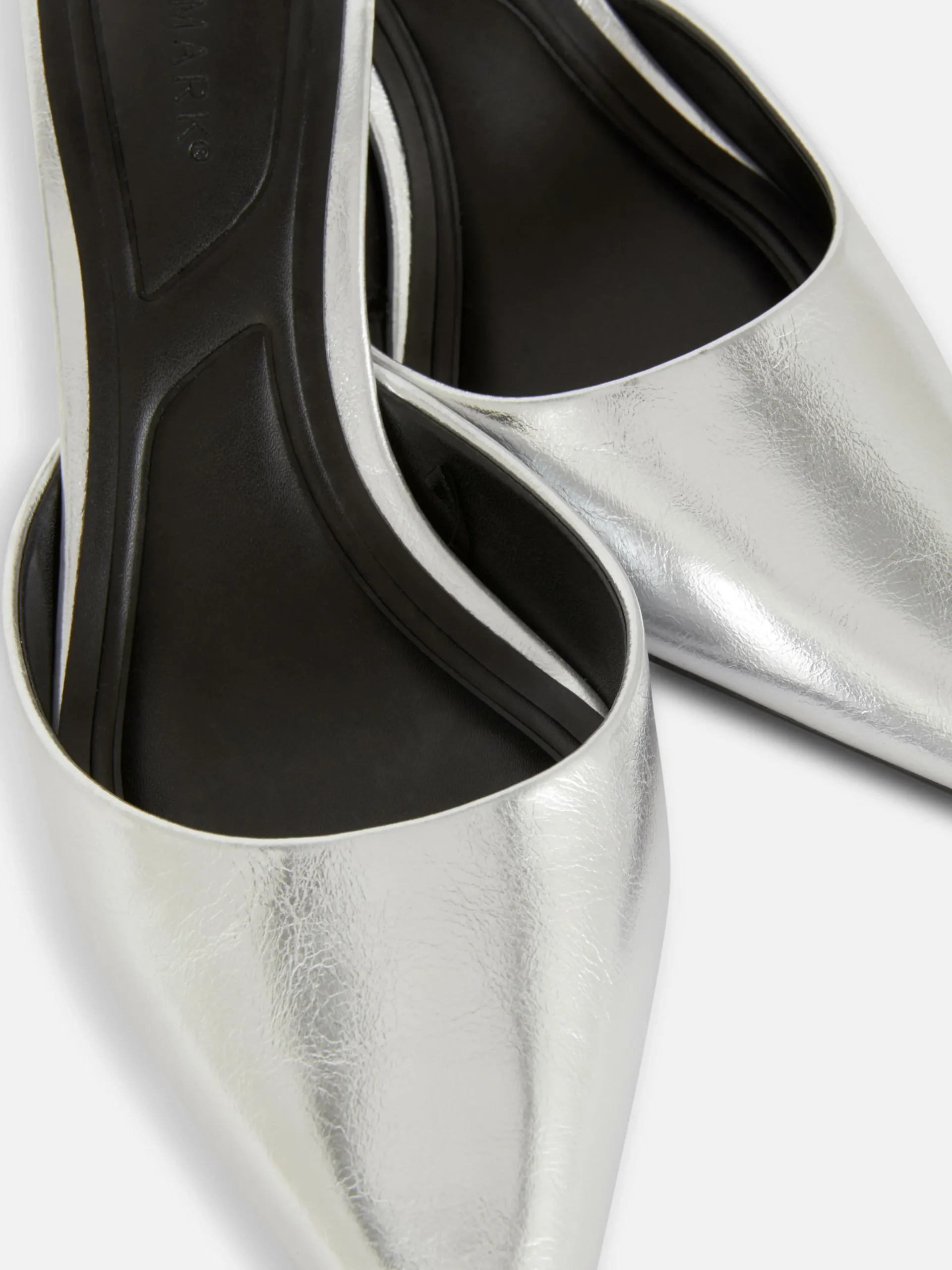 Gothic-Kleidung|Heels|Primark Spitze Mules Mit Absatz Silber