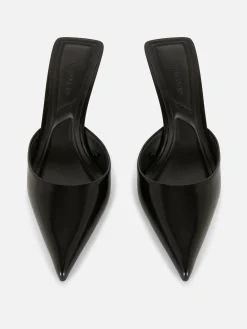 Gothic-Kleidung|Heels|Primark Spitze Mules Mit Kitten Heels Schwarz