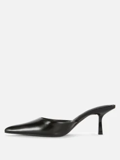 Gothic-Kleidung|Heels|Primark Spitze Mules Mit Kitten Heels Schwarz