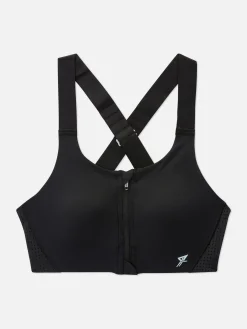 Bhs|Primark Sport-BH Mit überkreuzten Trägern Und Reißverschluss Schwarz