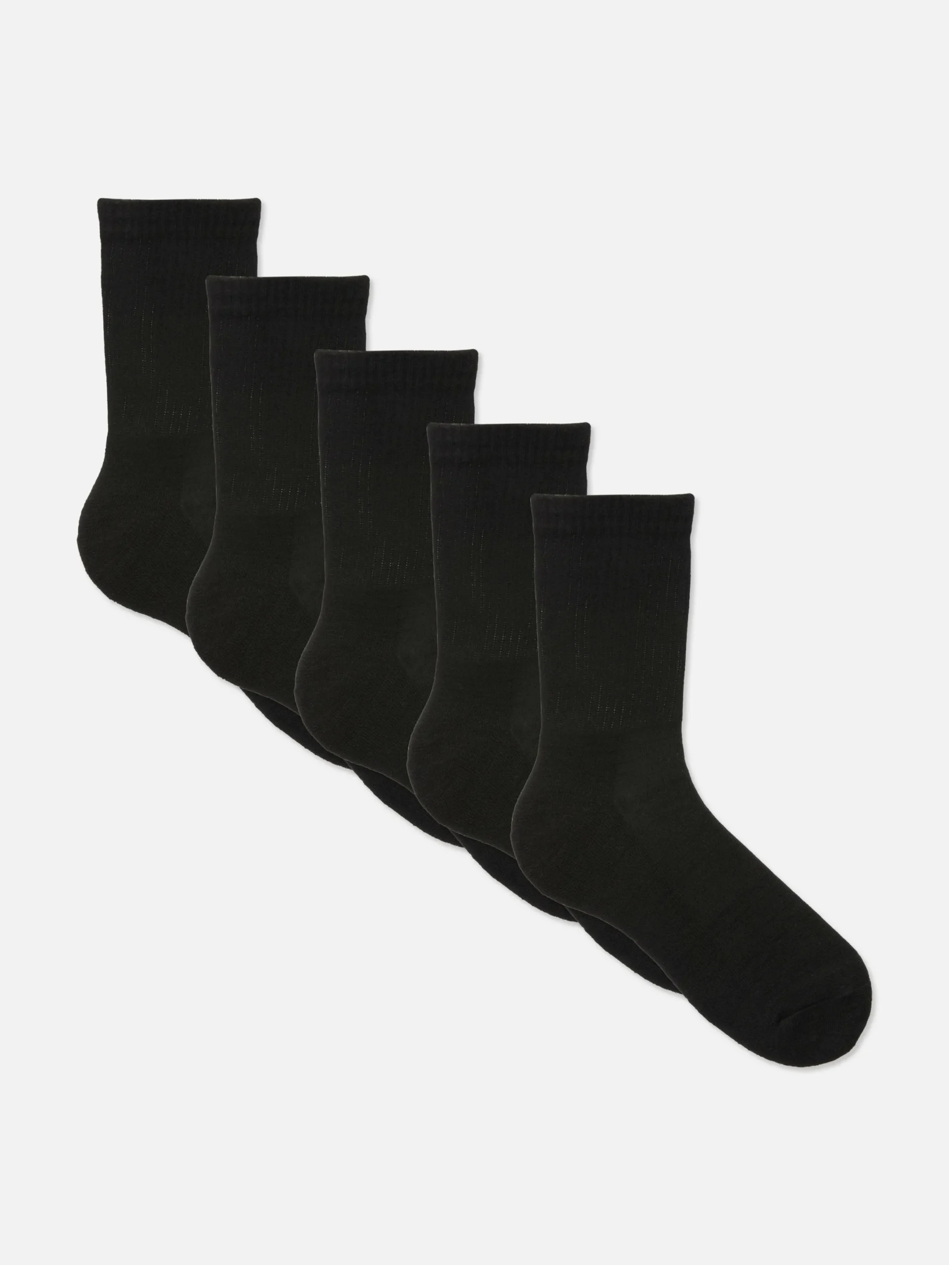 Socken|Sportbekleidung|Primark Sportliche Crew-Socken, 5er-Pack Schwarz