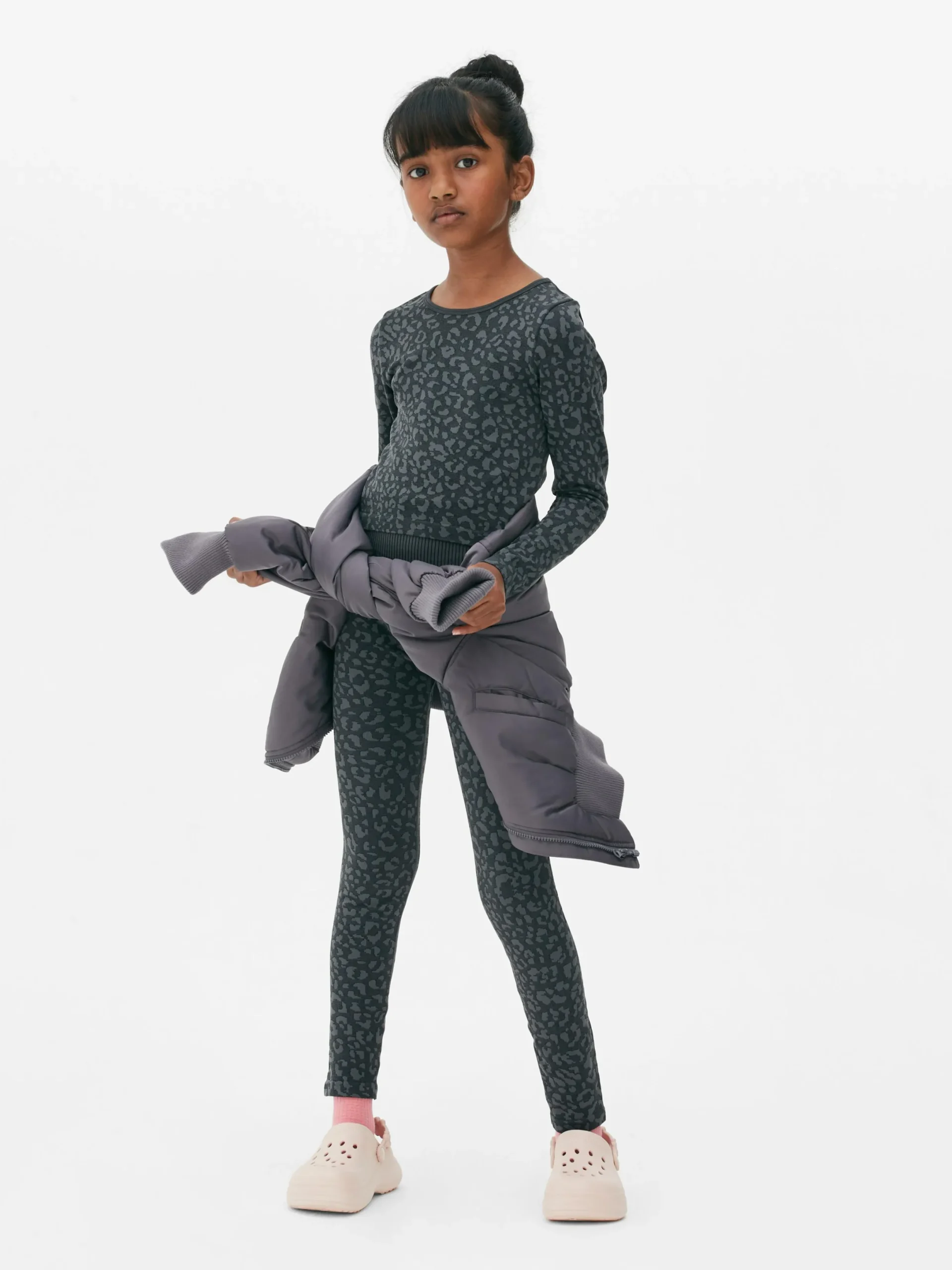 Hoodies Und Sweatshirts|Primark Sportliches Top Mit Leopardenmuster Anthrazitfarben