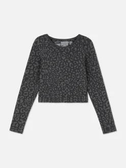 Hoodies Und Sweatshirts|Primark Sportliches Top Mit Leopardenmuster Anthrazitfarben