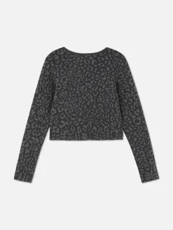 Hoodies Und Sweatshirts|Primark Sportliches Top Mit Leopardenmuster Anthrazitfarben