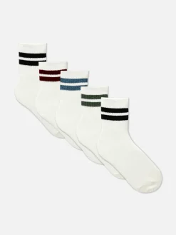Socken|Primark Sportsöckchen Mit Streifen, 5er-Pack Ecrufarben