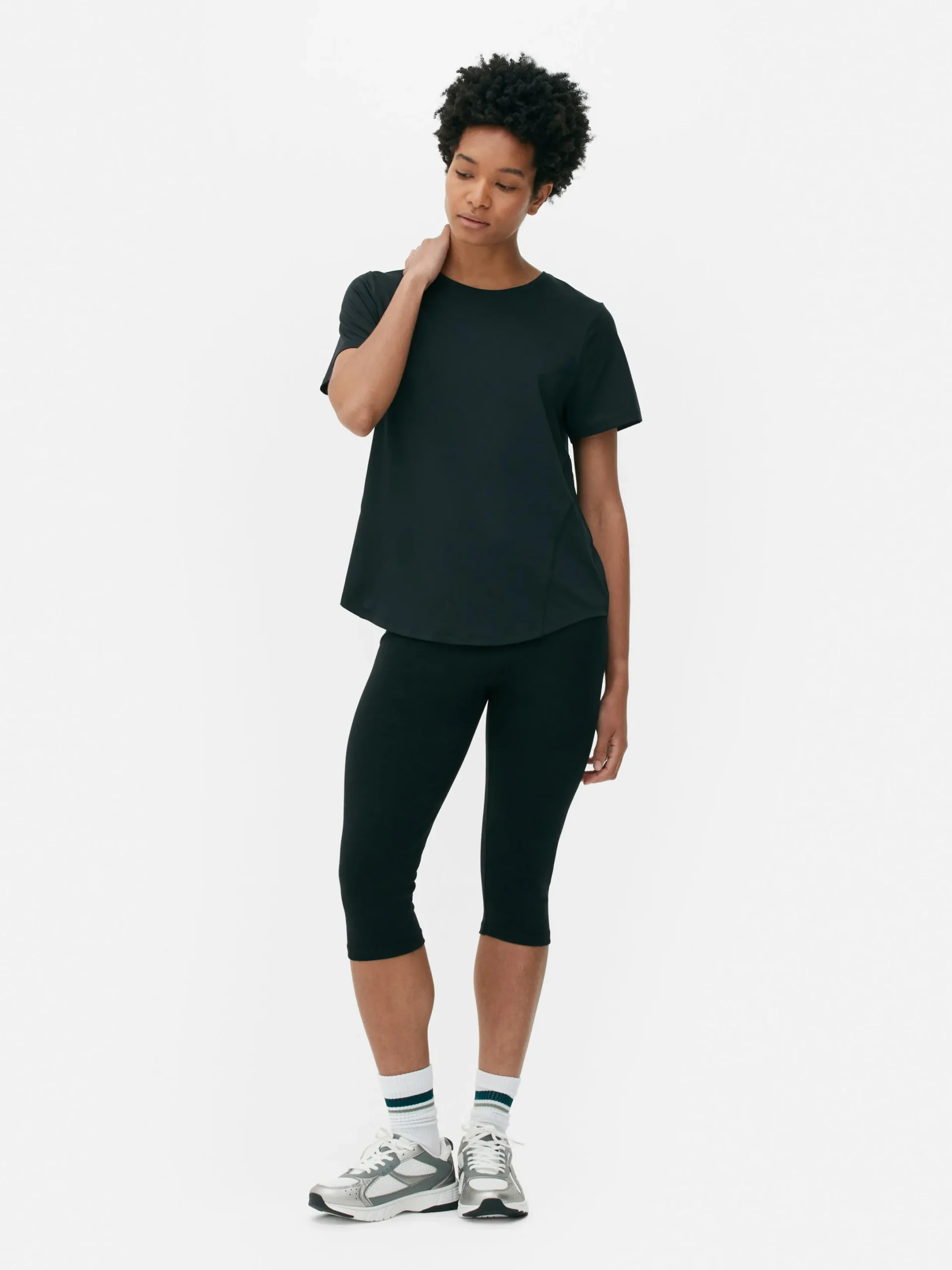 Fitnesskleidung Und Activewear|Primark Sport-T-Shirt Mit Rundhalsausschnitt Schwarz