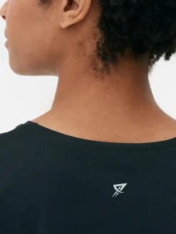 Fitnesskleidung Und Activewear|Primark Sport-T-Shirt Mit Rundhalsausschnitt Schwarz