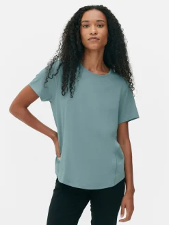 Fitnesskleidung Und Activewear|Primark Sport-T-Shirt Mit Rundhalsausschnitt Dunkelgrün