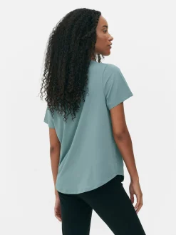 Fitnesskleidung Und Activewear|Primark Sport-T-Shirt Mit Rundhalsausschnitt Dunkelgrün