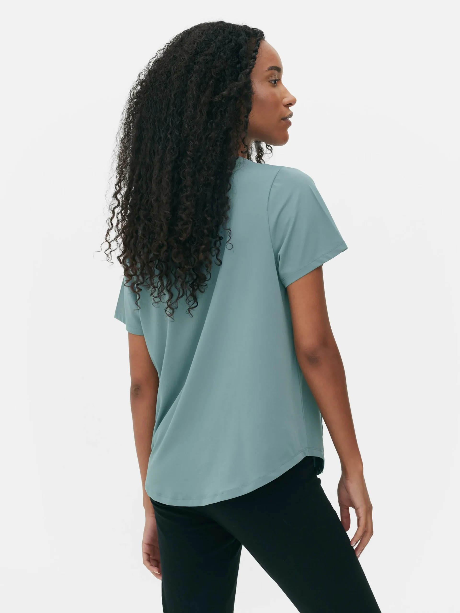 Fitnesskleidung Und Activewear|Primark Sport-T-Shirt Mit Rundhalsausschnitt Dunkelgrün